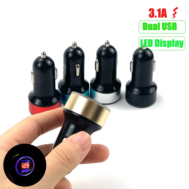 3.1A Dual USB Car Charger LED Display For Toyota Prius Levin Crown Avensis Previa FJ Cruiser Venza Sienna Alphard ZELAS HIACE