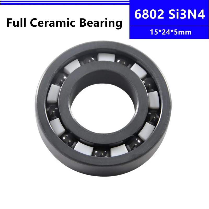 

Si3N4 ceramic bearing 6802 15*24*5mm silicon nitride full Ceramic deep groove ball bearing 15x24x5 mm