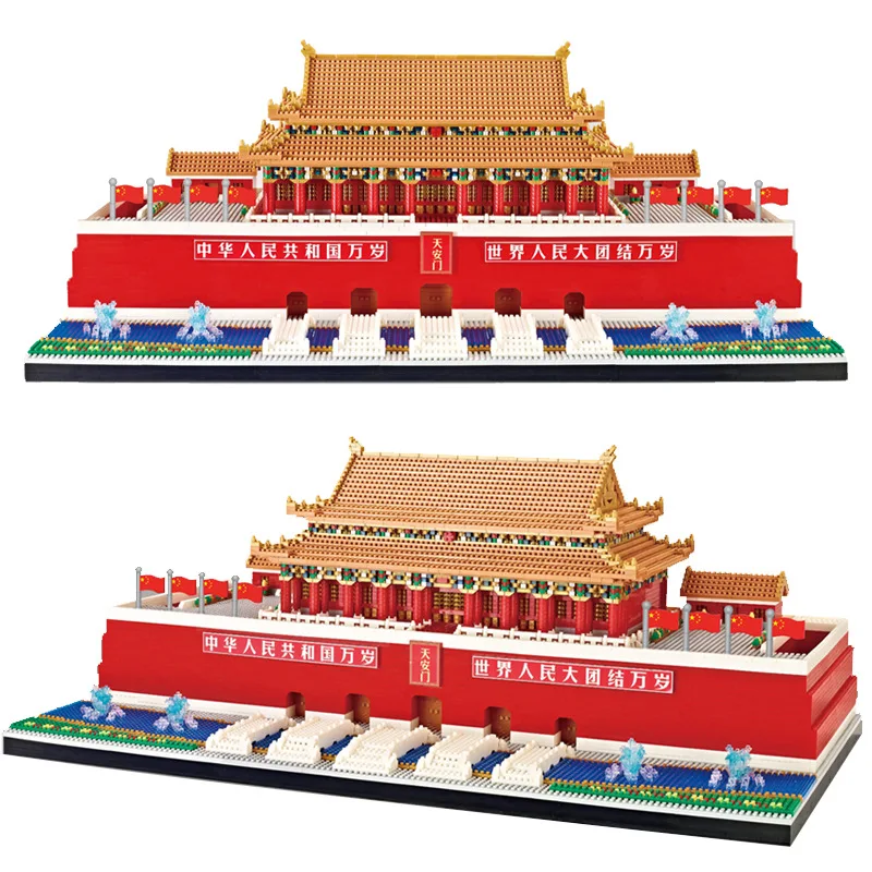 World Famous Historical Architecture TiananMen Micro Diamond Block China Beijing Tianan Men Model Brick Nanobrick Toy Collection