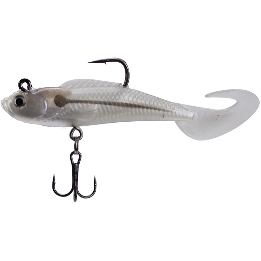 8cm 9g C Tail Jig Head 3D Eyes Soft Bait Silicone Swimbaits Artificial Bionics Fish Wobblers Shad Bass Pike Carp Fishing Lure