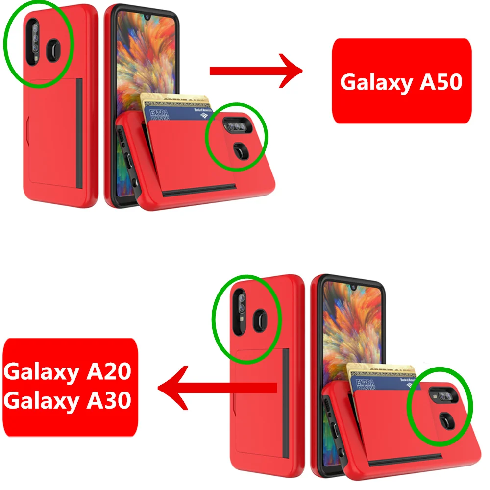 For Samsung Galaxy S10 5G S10Plus S10E A20 A30 A50 Candy Color Business Card Slots Holder Cover For Samsung S10+ Fundas Capa