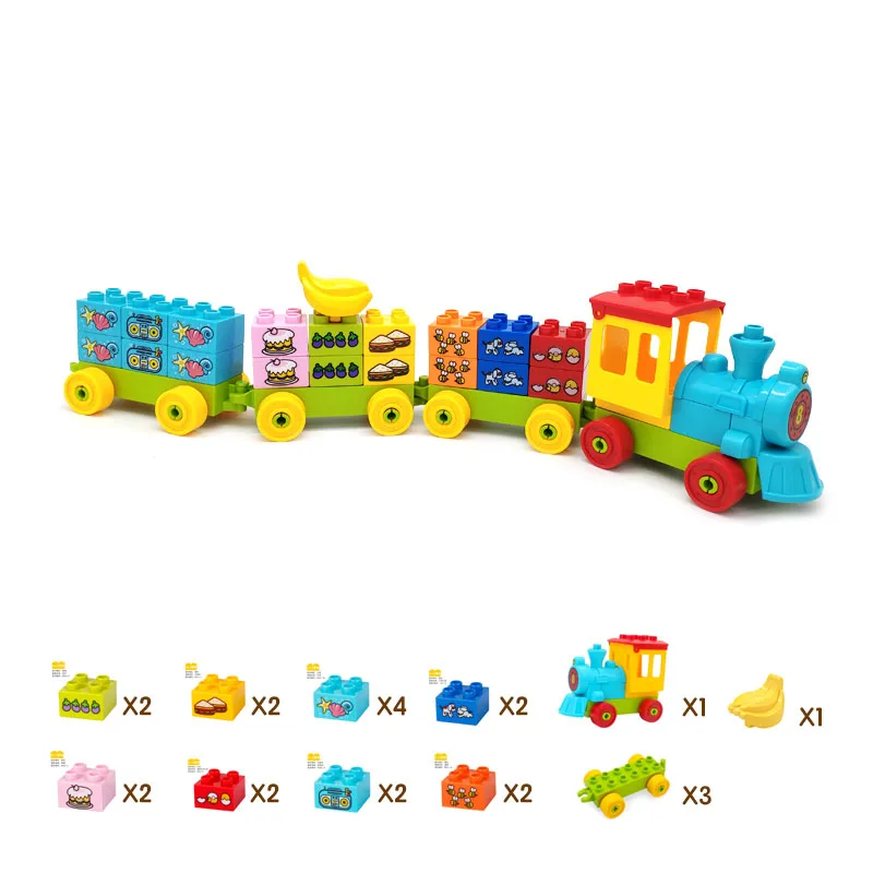 Big Size Bricks Toys Battery Operated Train Track Bridge Set for Kids Creative Track Building Blocks Compatible Big Size Brick