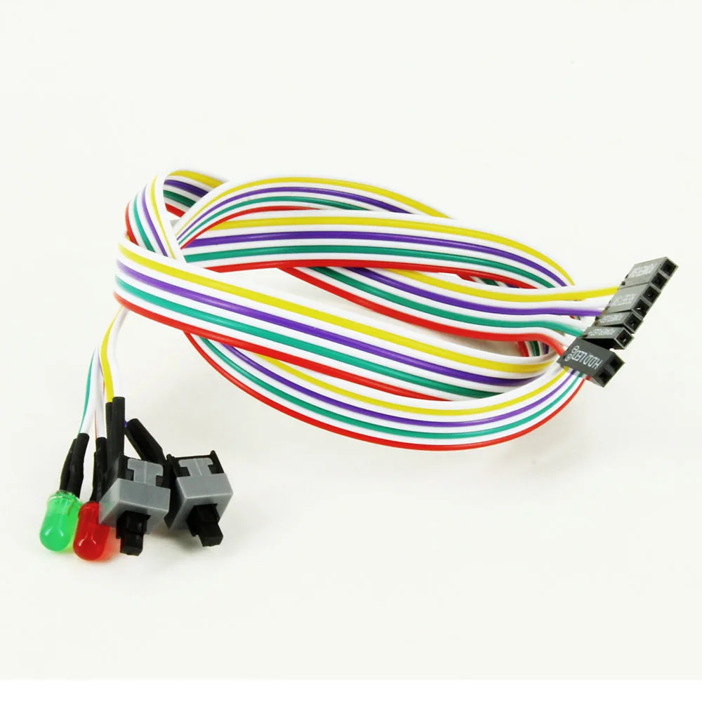 Câble d'alimentation pour carte mère PC, interrupteur à bouton, remplacement d'une alimentation cassée, indicateur HDD, Cristal des E/S, 65cm