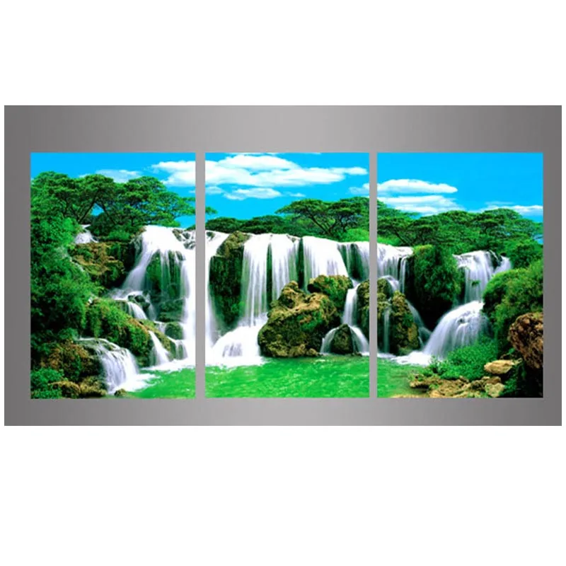 3pieces Natural scenery 5D Diy Diamond Painting waterfall art Full Square Round Drill Rhinestone Embroidery Cross Stitch ZP-3525