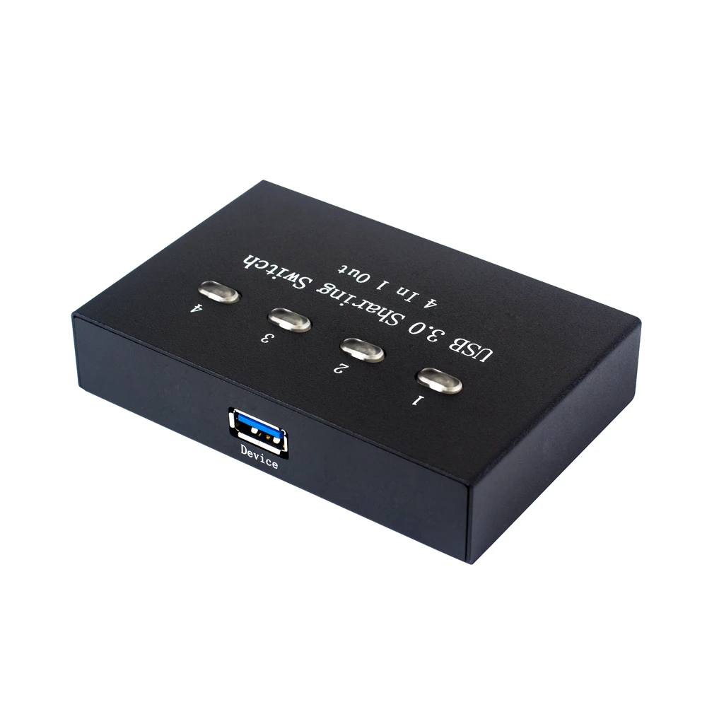 Conmutador de 4 puertos USB 3,0, conmutador de salida cuatro en uno, múltiples ordenadores, compartir ratón y teclado, divisor de dispositivo