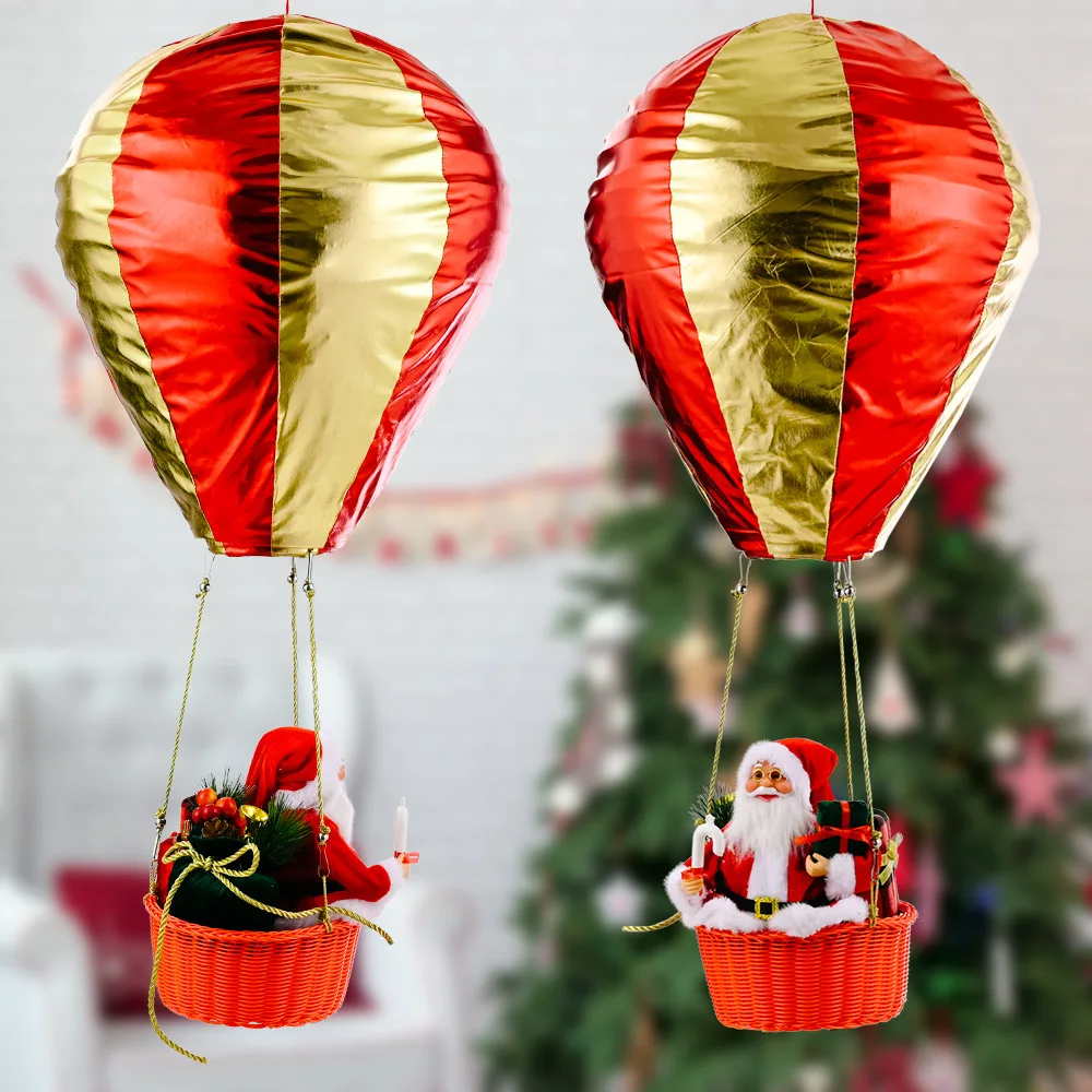 

2021 Christmas Decorations Santa Claus Hot Air Balloon Decor Christmas Ornaments for Home Shopping Mall Hotel Ceiling Decoration