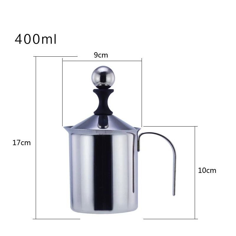 400ML Manual Milk Frother Stainless Steel cappuccino Milk Creamer Milk Foam Mesh Coffee Foamer Creamer Kitchen Applicance