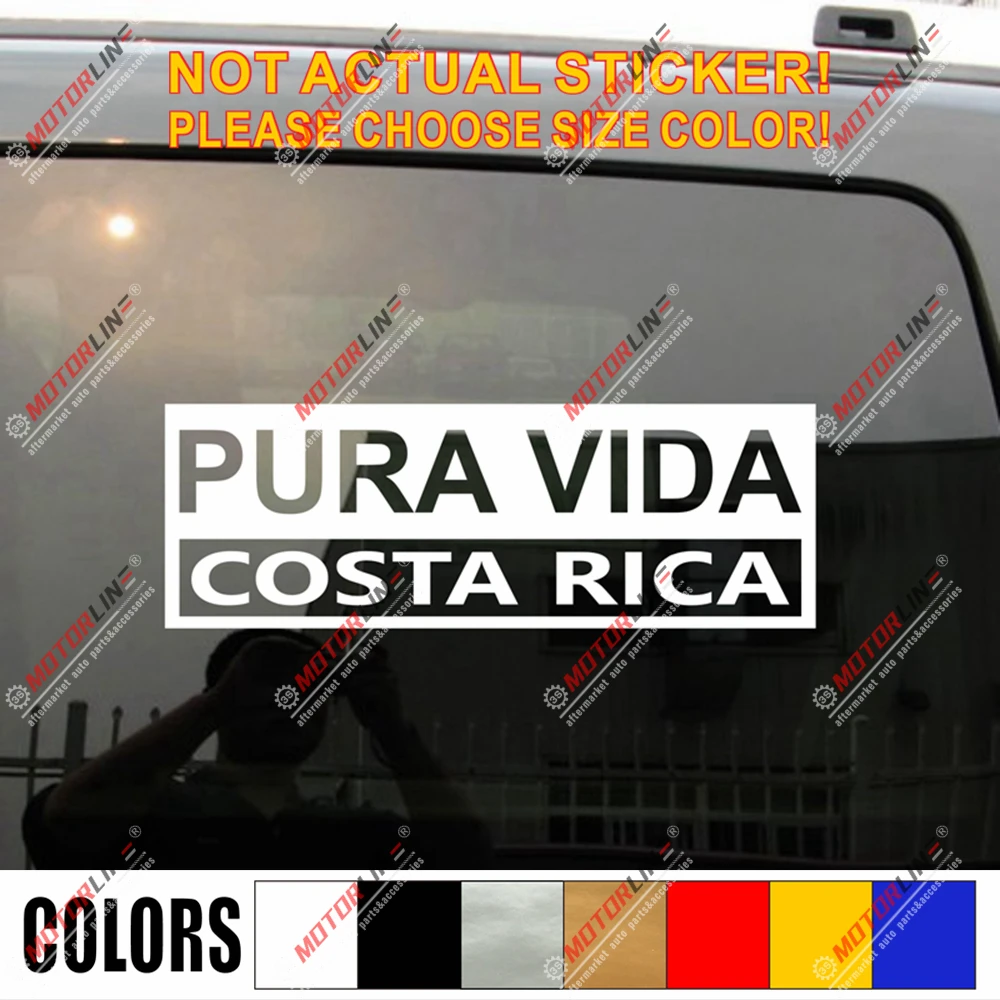 Costa Rica Pura Vida Decal Sticker Car Vinyl pick size color die cut