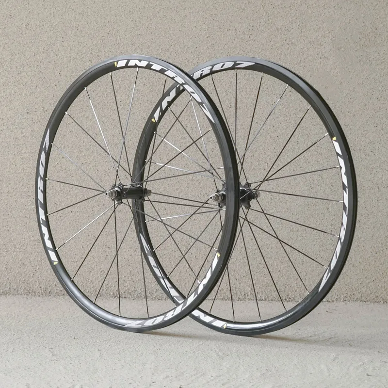 INTRO7 Fixed Gear Wheelset, 700C Fixie Bike Wheels, Single Speed Track, Bicycle Wheels with 20, 24H Bearing Hub, Flat Spokes