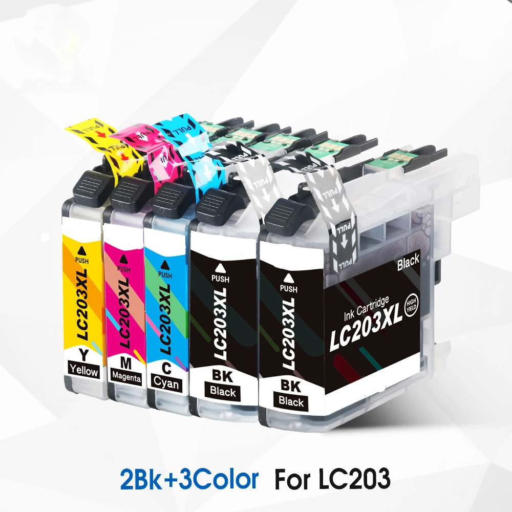 

5 Pack Compatible high level Ink Cartridge Replacement for Brother LC203 XL LC203XL High Yield for MFC-J885DW Printer