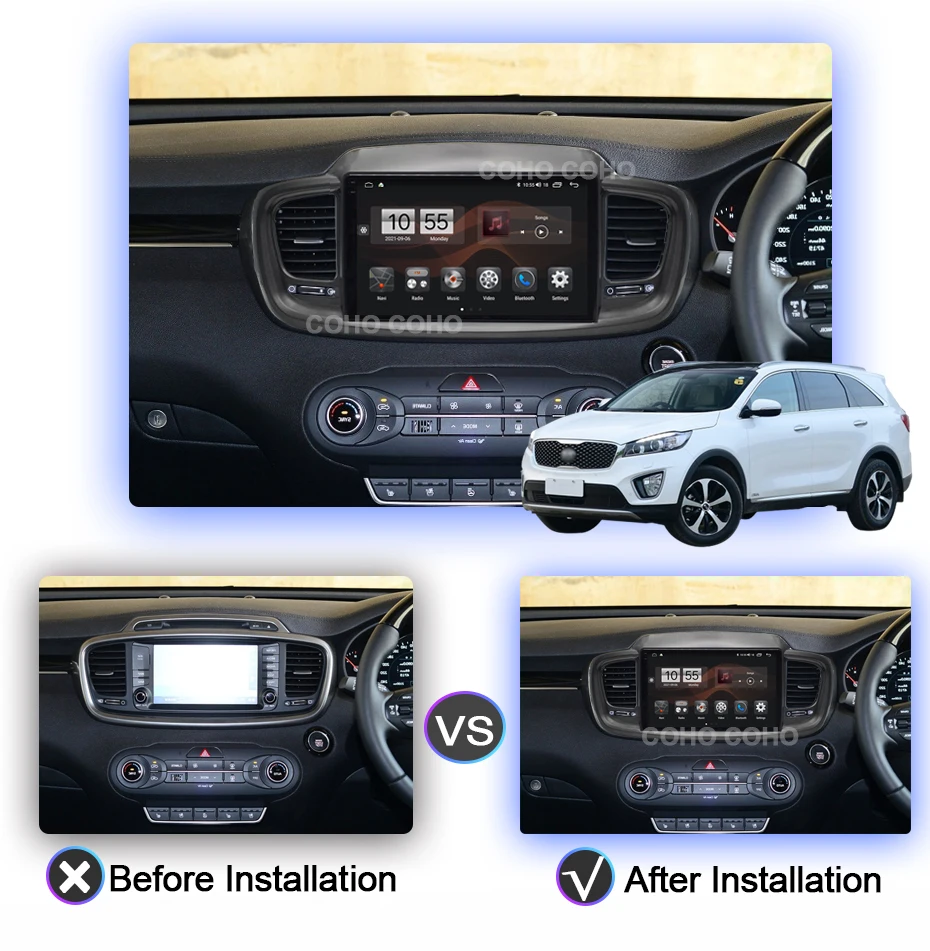 COHO for KIA Sorento RHD 2015-2018 2000*1000 Resolution Car Navigation for DSP CarPlay Car Radio Multimedia Video Player GPS