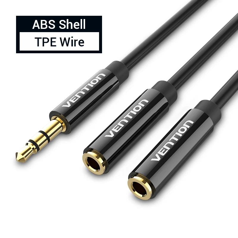 Ventie Audio Splitter Jack 3.5 Kabel Man-vrouw Dubbele Jack voor Laptop Speaker Hoofdtelefoon Splitter Aux Kabel 3/5 Jack kabel
