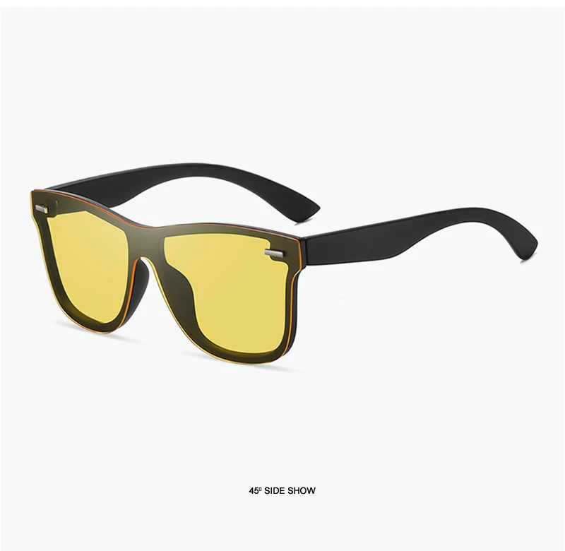 Luxus Quadrat Polarisierte Sonnenbrille Männer Frauen Mode einteiliges Sonnenbrille Unisex Vintage Spiegel Blau Fahren Brillen UV400 – Detail 13