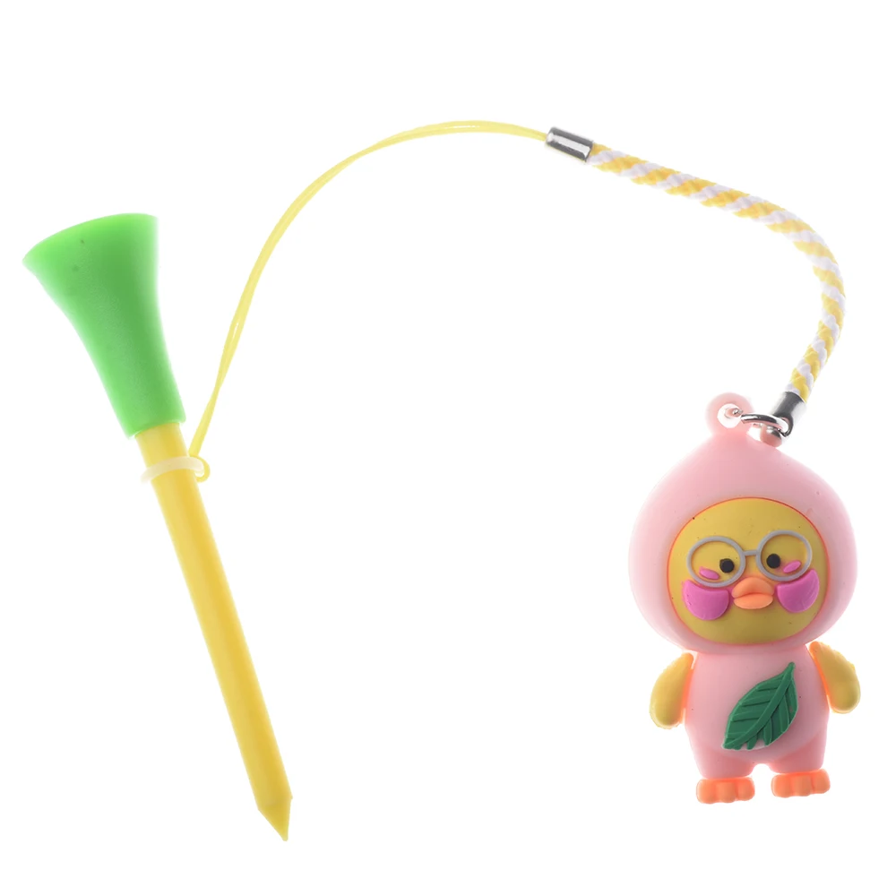 5Pcs Golf Gummi Tee Mit PVC Cartoon-Muster Golf Ball Halter Mit Handgemachte Seil Verhindern Verlust Golf Zubehör Golf geschenk – Detail 3