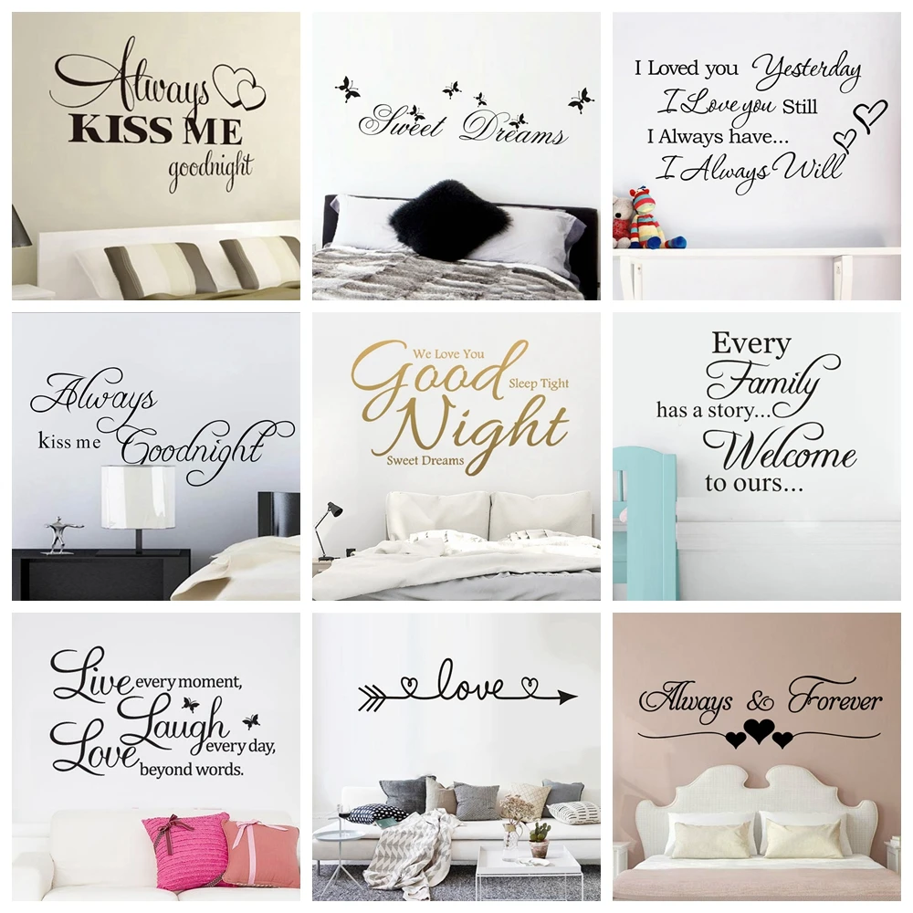 Quote Good night sweet dreams Wall Stickers Personalized Creative For Living Room Bedroom Art Decals wallstickers