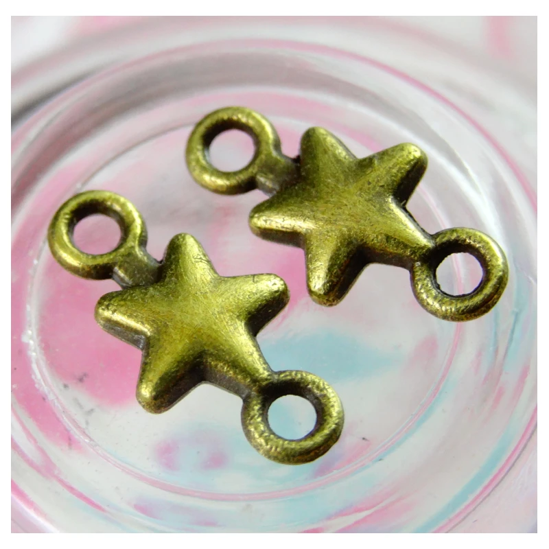 100pcs 15x7.5mm Antique Bronze Plated Star Connector Charm Diy Jewelry accessories Star Connnector Charm