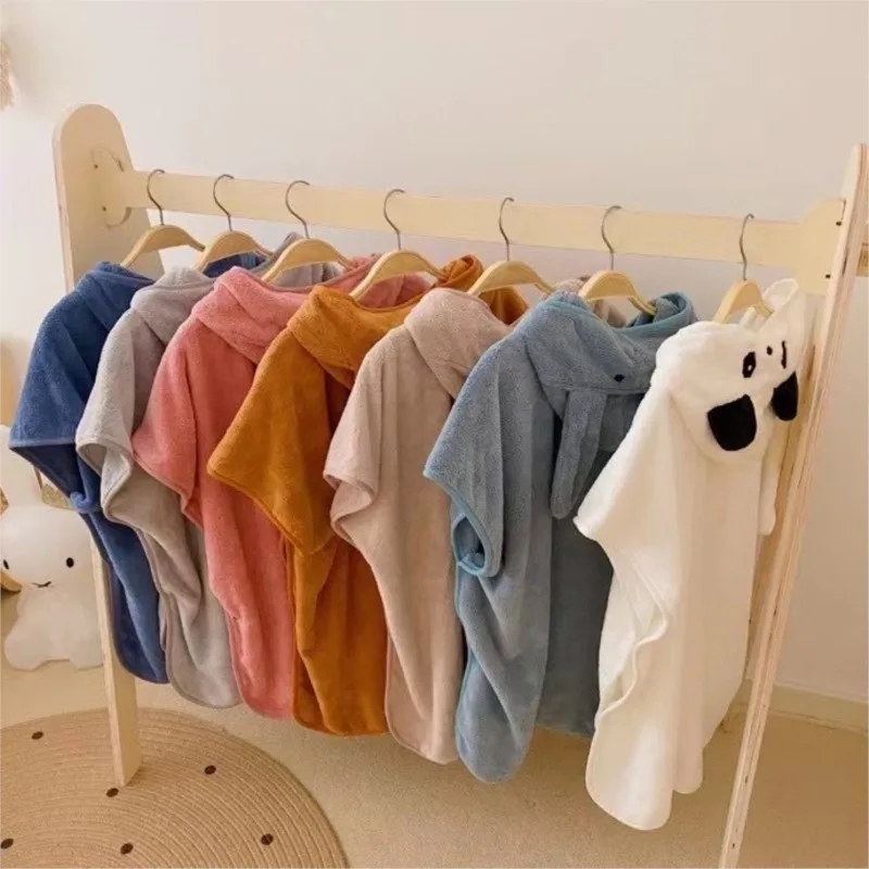 Baby Robe Cartoon Hoodies Rabbit Cloak Girl Boys Sleepwear Bath Towels Kids Soft Bathrobe Pajamas Children's Clothing Costumes