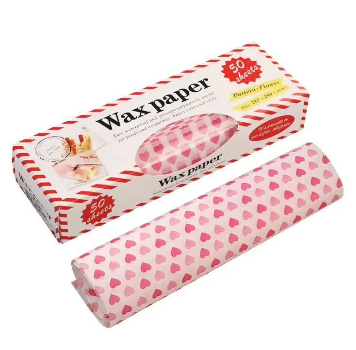 100boxes 50Pcs/box Wax Paper Food Grade Grease Paper Food Wrappers Wrapping Paper For Burger Fries Oilpaper Baking Tools SN3671