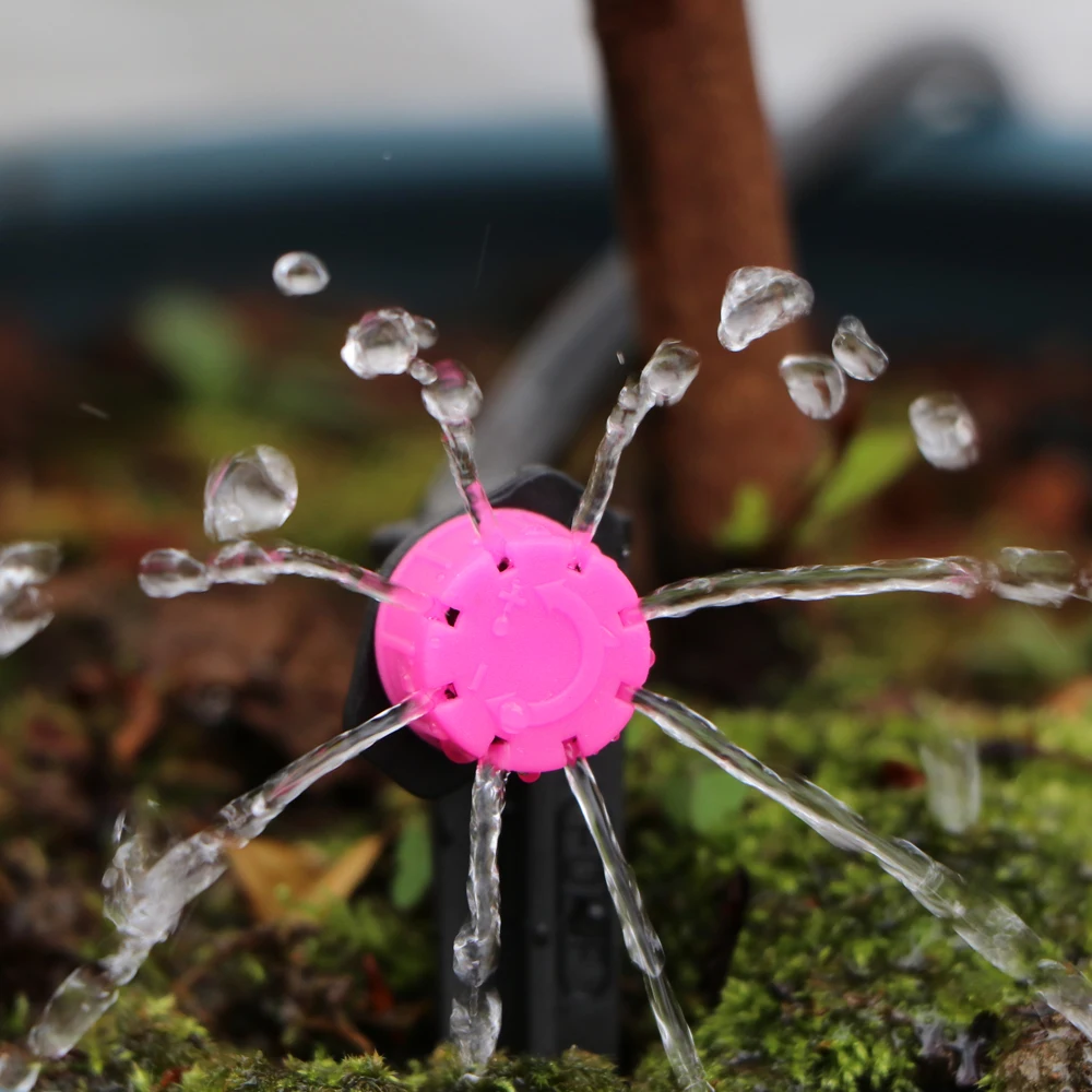 Ogród regulowany z kroplomierzem 8-otwór dysza spadek zraszacz do nawadniania 1/4 \'\'Barb Anti-Clogging Dripper emiter kwiat łóżka warzyw