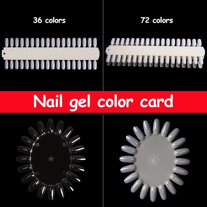 Tarjeta de Color de uñas de Gel, puntas falsas para manicura, estilo abanico ovalado, muestra de esmalte, herramienta de manicura