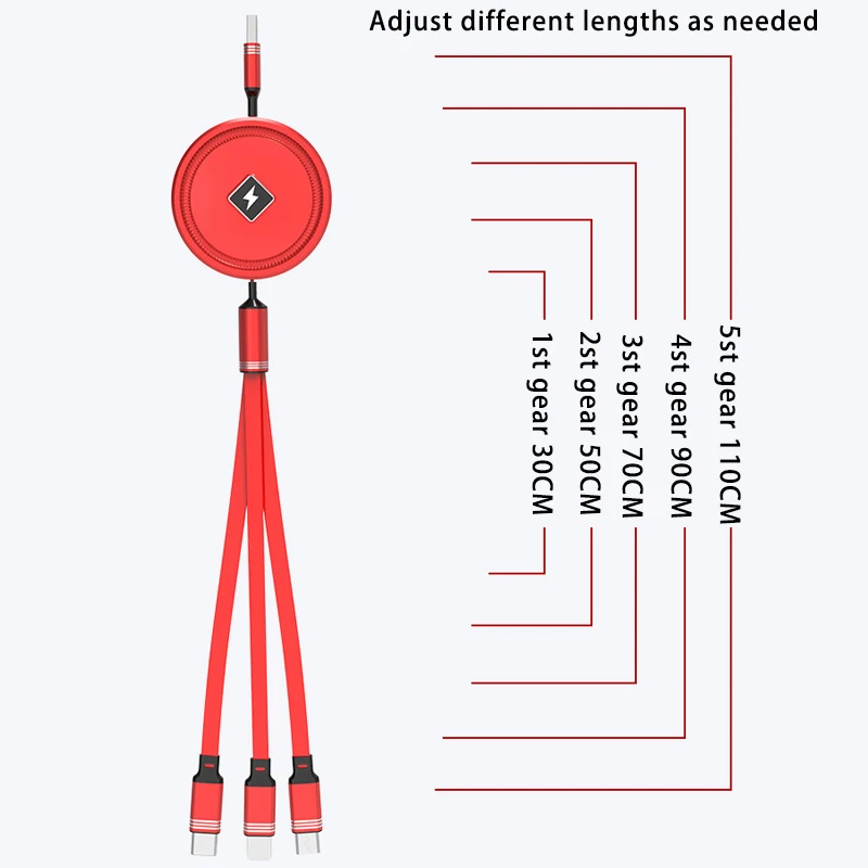 New Retractable Charge Cable For Huawei Mate20 P30 Honor20 Type-c Micro Usb Fast Charging Wire For Samsung S10 S21 Oppo Xiaomi