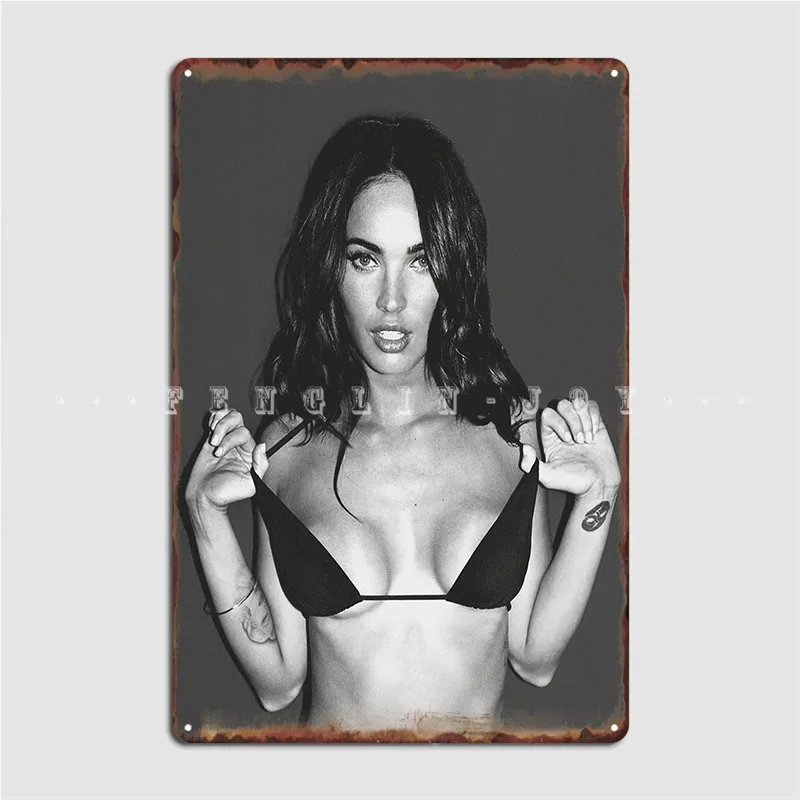 Megan Fox Hot Metal Sign Plates Wall Cave Printing Home Tin Sign Poster