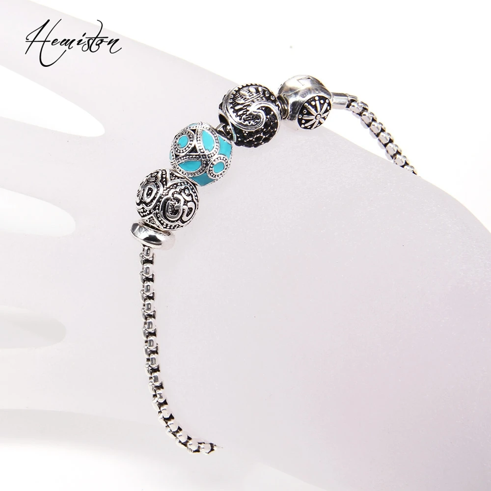 توماس KM حبة سوار ذاتي الصنع مع OM MAORI ETHNIC الخرز سدادة ، المتمردين القلب نمط سوار للرجال TS KB539