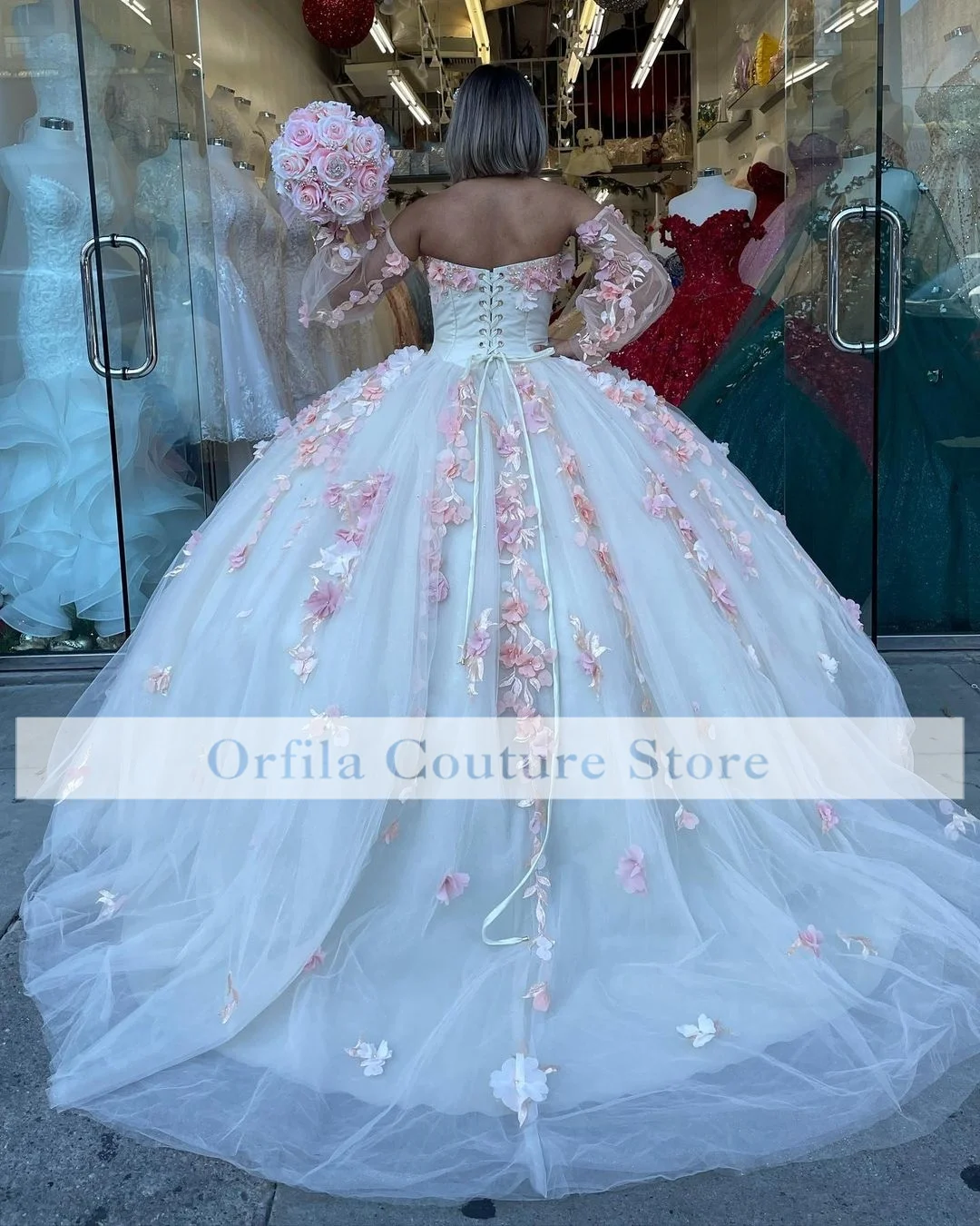 فستان xv anos vestidos الأميرة الوردي Quinceanera ثوب الكرة انفصال الأكمام الحلو 16 فستان ملابس الحفلات 2022