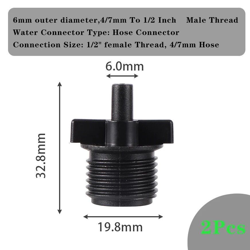 2pc nawadniania kropelkowego zraszacz armatura 1/4 cal barb tee pojedyncze i podwójne rury przełączający armatura 4/7mm złącze węża