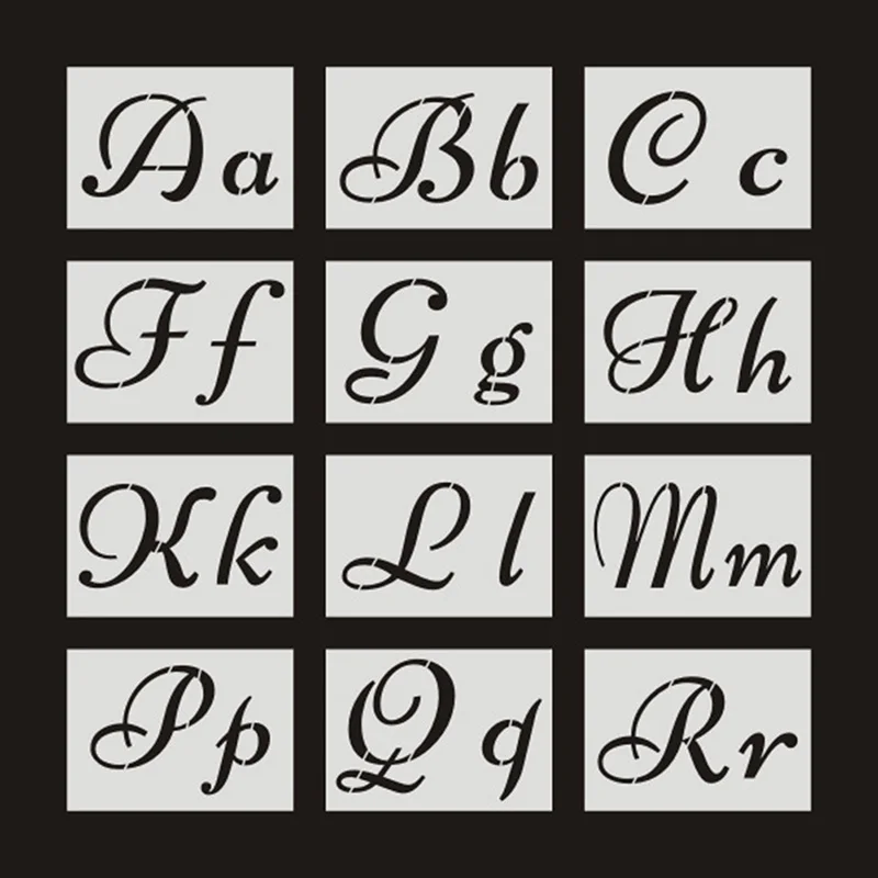 Alphabet English Letters Layering Stencils 40Pcs per Set DIY Painting Scrapbook Coloring Embossing Album Decorative Template image 5
