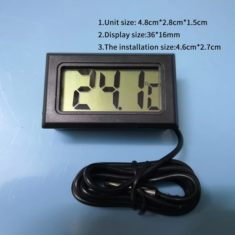 Small LCD Digital Embedded Thermometer Hygrometer Probe Meter for Incubator Aquarium Reptile Temperature Monitoring