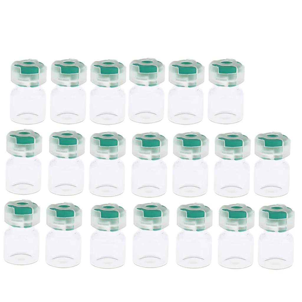 20Pieces Empty Sealed Sterile Serum Powder Vials 3g Small Glass Bottle Containers - Refillable Bottles & Accessories