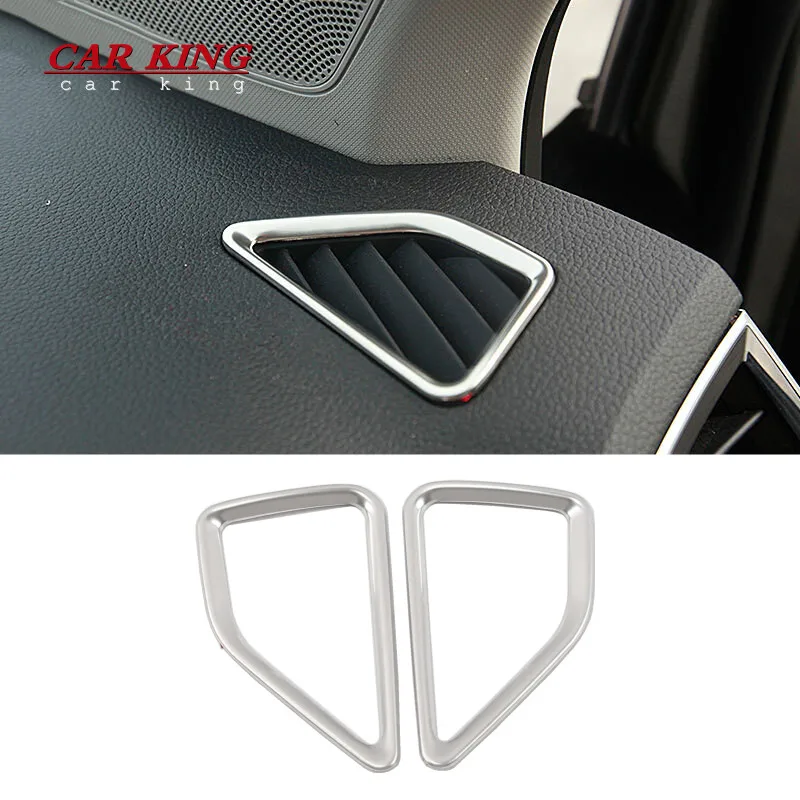 

Car front Small air conditioner outlet AC Decor Cover Trim stainless steel styling accessories for Skoda Karoq 2018 2019 2020