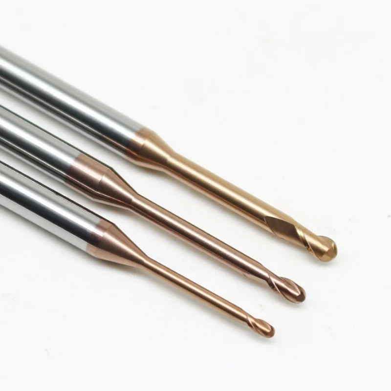 0.1 0.2 0.4 0.6mm 0.8mm  Micro Diameter Miniature 4 Flutes Rib Corner Radius End Mill Tungsten Steel Plain Milling Cutter