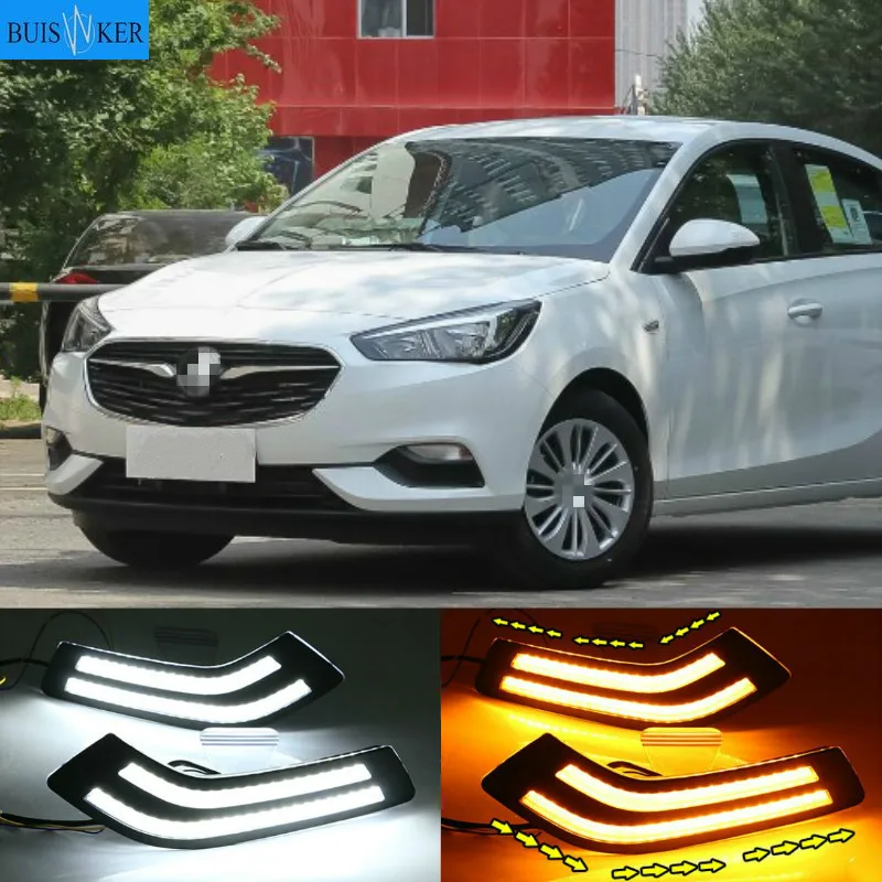 

2pcs For Buick Excelle 2018 2019 White yellow blue Front Fog Lamp Day Light LED DRL daytime running light