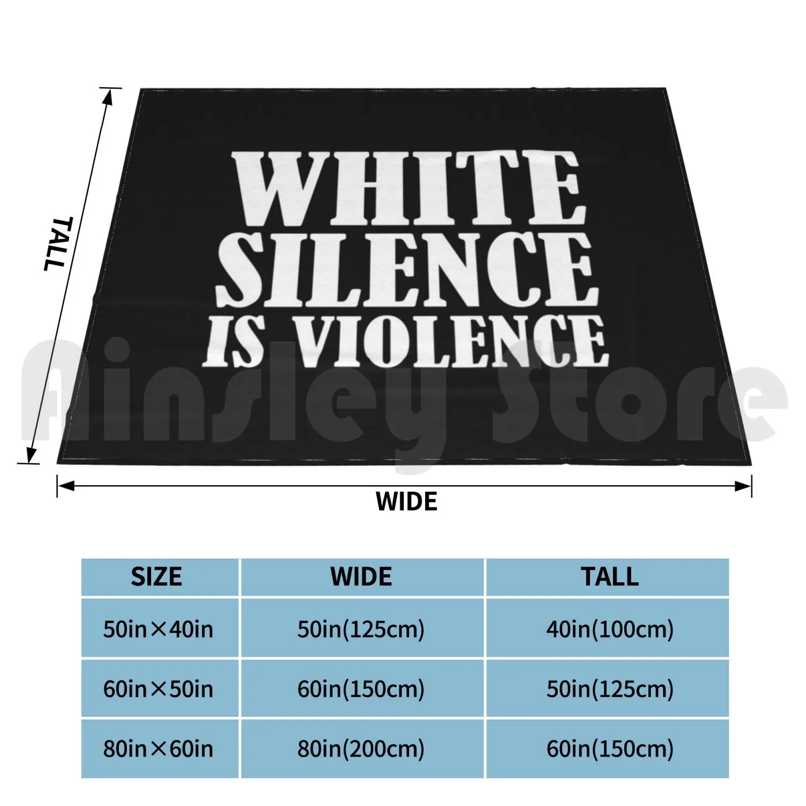 White Silence Is Violence Blanket Super Soft Warm Light Thin White Silence Is Violence Black Lives Matter White Silence