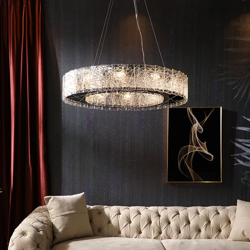 Nordic Atmosphere, Postmodern Light Luxury, Creative Home Living Room, Bedroom, Restaurant, Hong Kong Style Crystal Chandelier