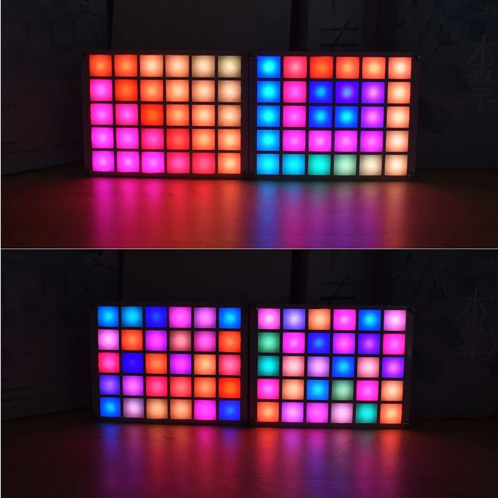 Multi-function LED Music Spectrum RGB Color Palette Clock DIY Electronic Kit