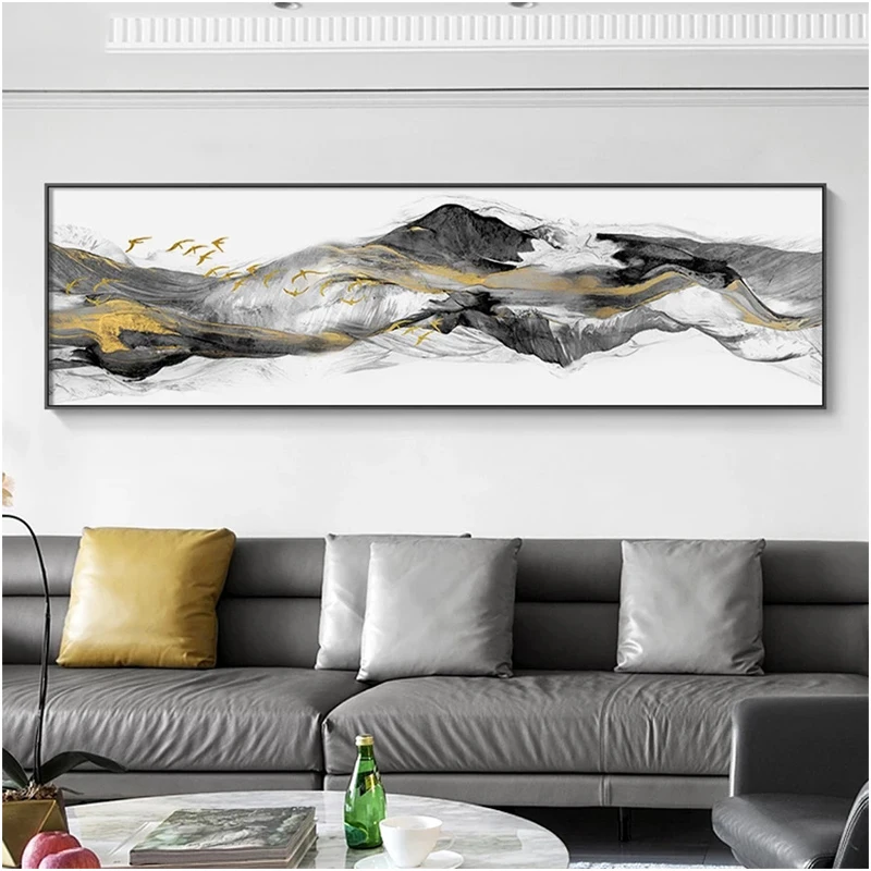 

Diamond Embroidery Chinese Style Golden Abstract Landscape 5D Diy Diamond Painting Mosaic Needlework Living Room DecorZP-3005