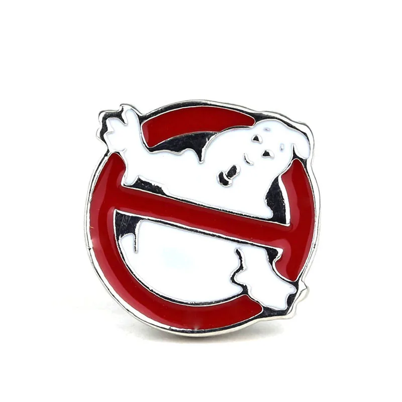 Creative Ghostbusters Enamel Pin White Ghost Badge Brooch Ladies Bag Clothes Lapel Pin Card Jewelry for Fans and Friends