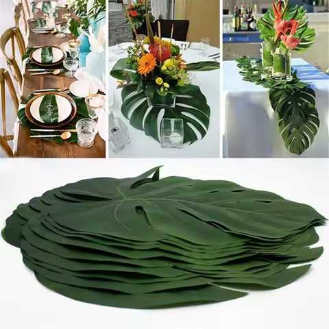 Artificial Tropical Palm Leaves Rustic Wedding Decoration Jungle Safari Birthday Party Tropical Summer Hawaiian Party Decors