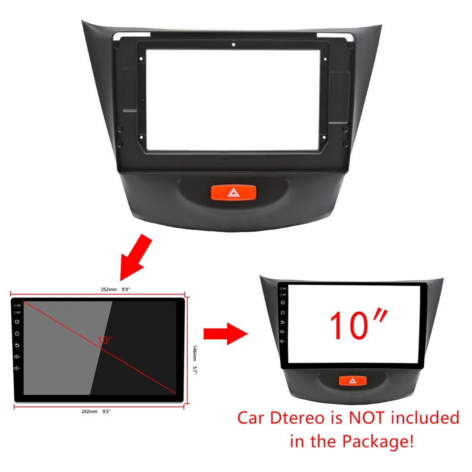 2Din Car DVD Frame Audio Fitting Adaptor Dash Trim Kits Facia Panel 9inch For wuling Hongguang S1 2013+ Double Din Radio Player