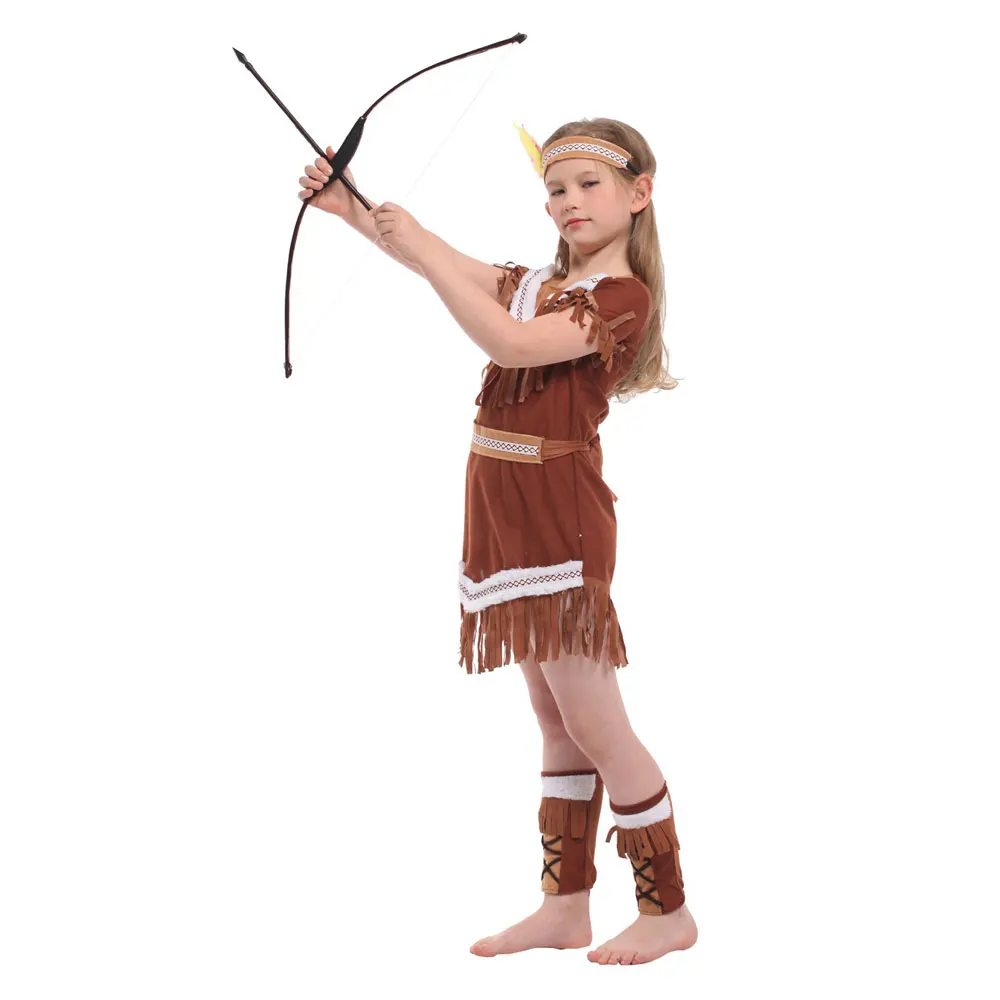 Umorden Halloween Costumes Kids Child Native Indian Princess Archer Huntress Chief Costume Girls Boys Purim Mardi Gras Cosplay