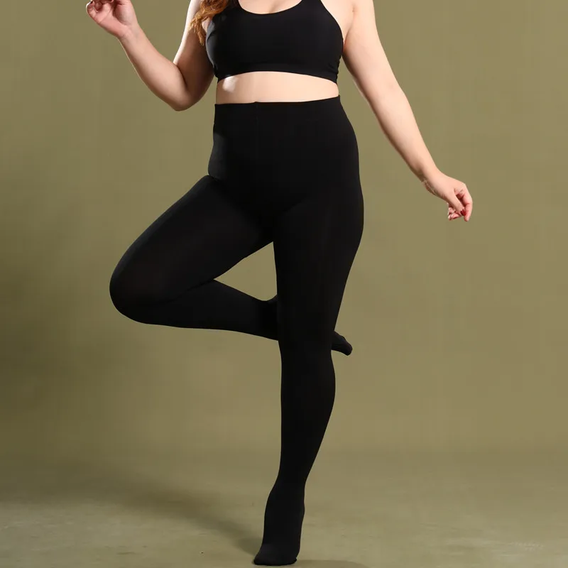 DOIAESKV 130 KG Damen-Fleece-Strumpfhose, Übergröße 120 D, Herbst, warme Winterstrumpfhose, hohe Taille, weiblich, dehnbar, schlank, dick – Detail 13