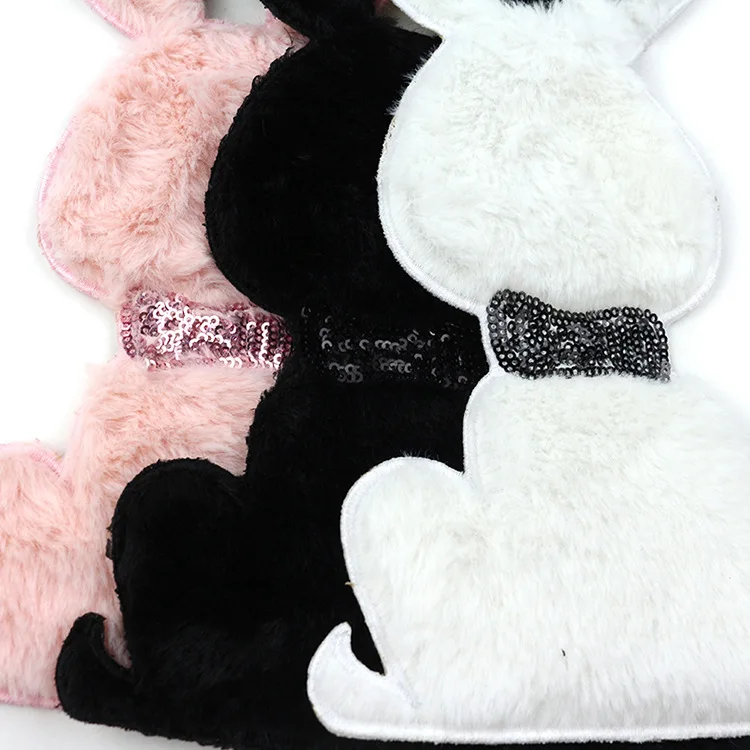 19cm*29cm Fashion Large Patch Embroidery Patch Plush Sequins Patch Garment Accessories Rabbit