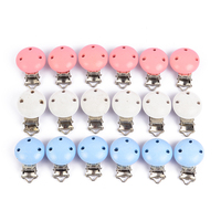 10Pcs Round Wood Pacifier Clip Baby Teething Dummy Clip Accessories for DIY Pacifier Chain Tool Wholesale