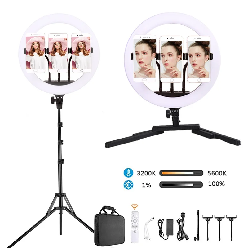 14inch LED Selfie Ring Light Beauty Lamp Dimmable Camera Phone  LED Video Light With Stand Tripods For Makeup Video Live Tattoo