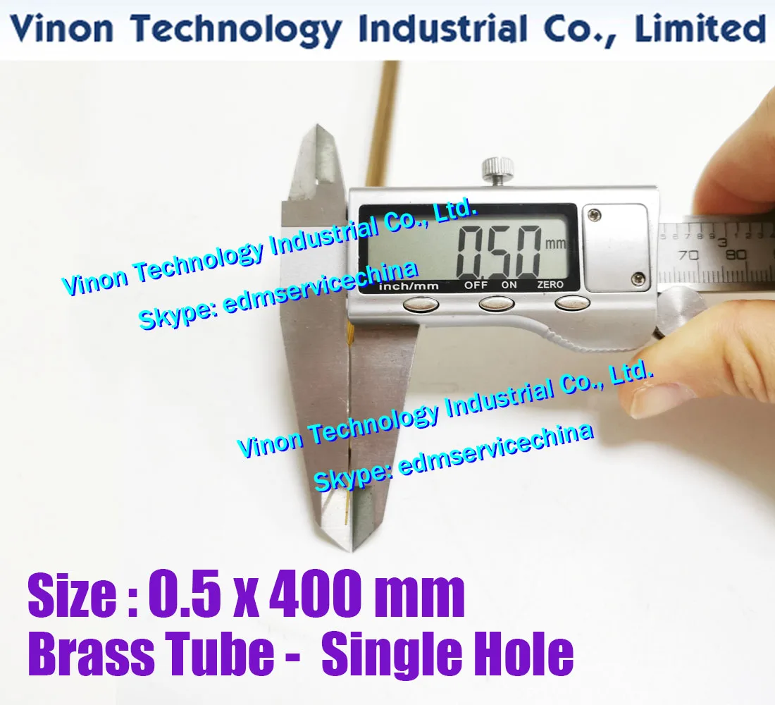 (100PCS/LOT) 0.5x400MM EDM Brass Tube Single Hole, Brass EDM Tubing Electrode Tube Single Channel, Diameter 0.5mm, 400mm Long