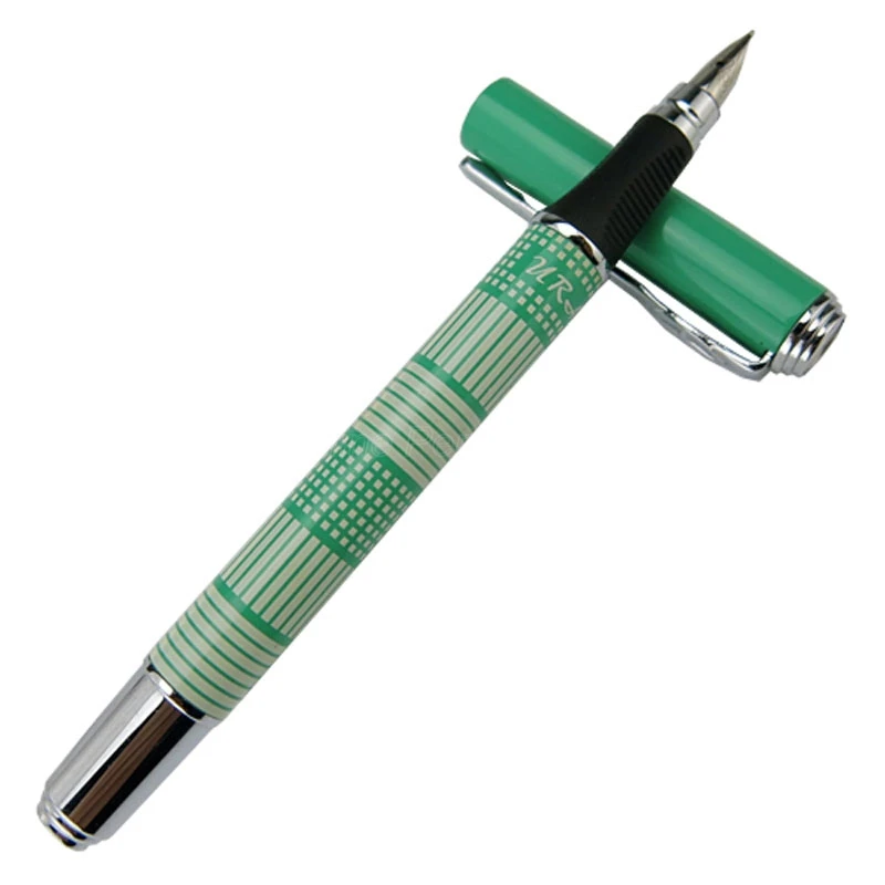 Duke Fashion Scotland Pattern Extra Fine Nib Fountain Pen Green Color Writing Gift Pen