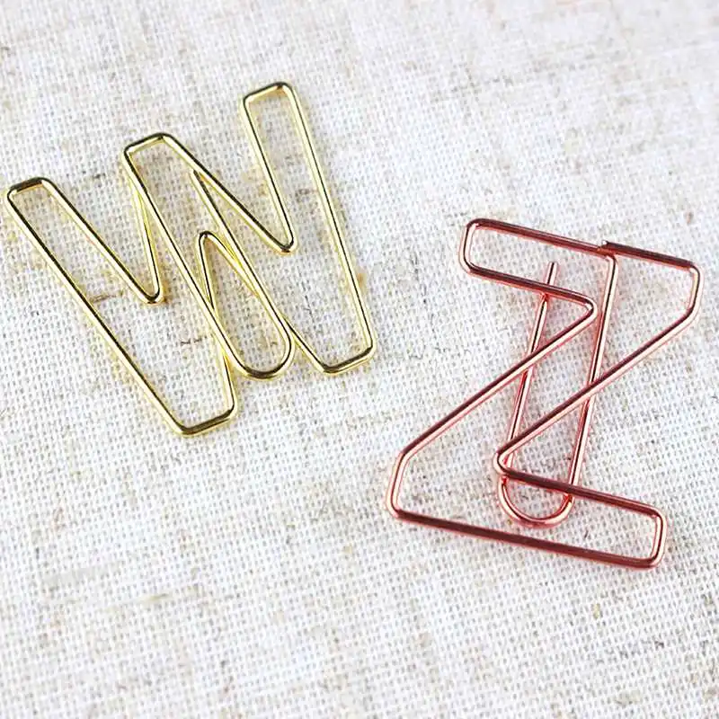 26 Engelse letters paperclip Rose gouden vorm paperclip Pin Planner Clip Leuke clip Rose gouden bureaupaperclips Veel clips Oficina